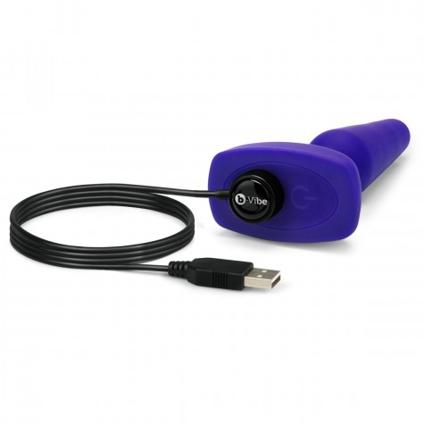 Фиолетовая анальная вибропробка с 3 источниками вибрации TRIO REMOTE CONTROL PLUG PURPLE - 13,5 см.