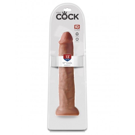 Кофейный фаллоимитатор-гигант на присоске 13" Cock - 33 см.