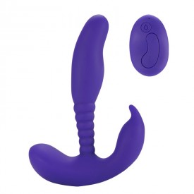 Фиолетовый стимулятор простаты Remote Control Anal Pleasure Vibrating Prostate Stimulator - 13,5 см.