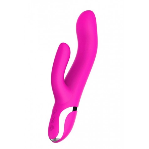 Розовый вибратор-кролик NAGHI NO.43 RECHARGEABLE DUO VIBRATOR - 23 см.